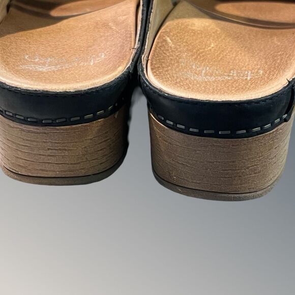 Dansko Black Leather Mules with Wooden Sole - Picture 5 of 8